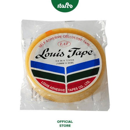 เทปใส LOUIS TAPE (หลุยส์) 3/4 นิ้ว x 72หลา แกน 3 นิ้ว_1